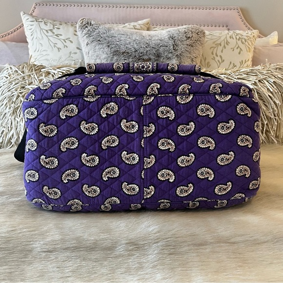 VERA BRADLEY Simply Violet 2010 Weekender Bag Purple Paisley Bandana Y2K Travel - Picture 13 of 16